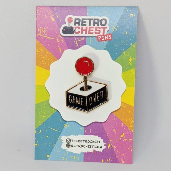 Retro Chest Pins Game Over Joy Stick