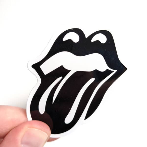 black and white rolling stones sticker