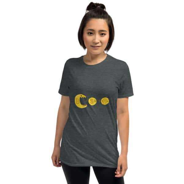 Pacman Bitcoin Eating Fiat Currency T-Shirt