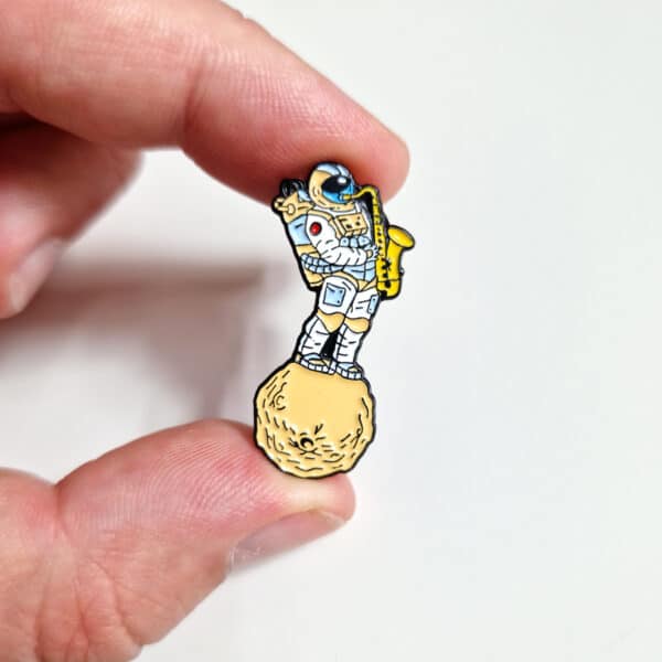 Astronaut on The Moon Enamel Pin