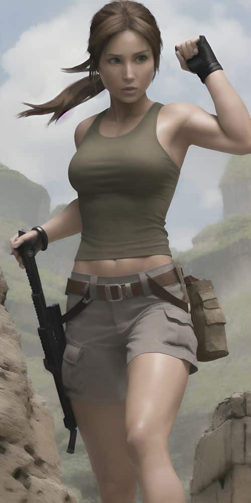 Lara Croft generate by Basil Mix AI Model