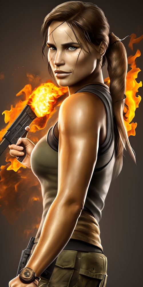Lara Croft generate by Portrait Plus AI Model