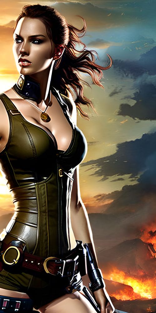 Lara Croft generate by Steampunk Diffusion AI Model