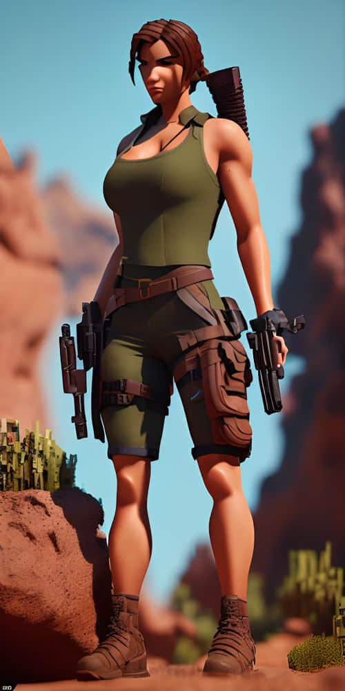 Lara Croft generate by Vox 2 AI Model