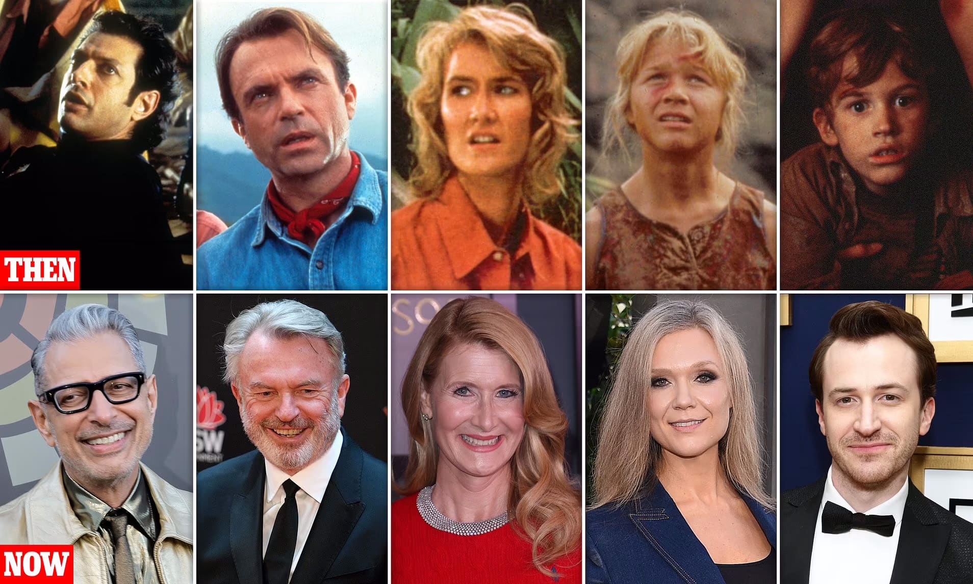Jurassic Park original cast 1993 and now